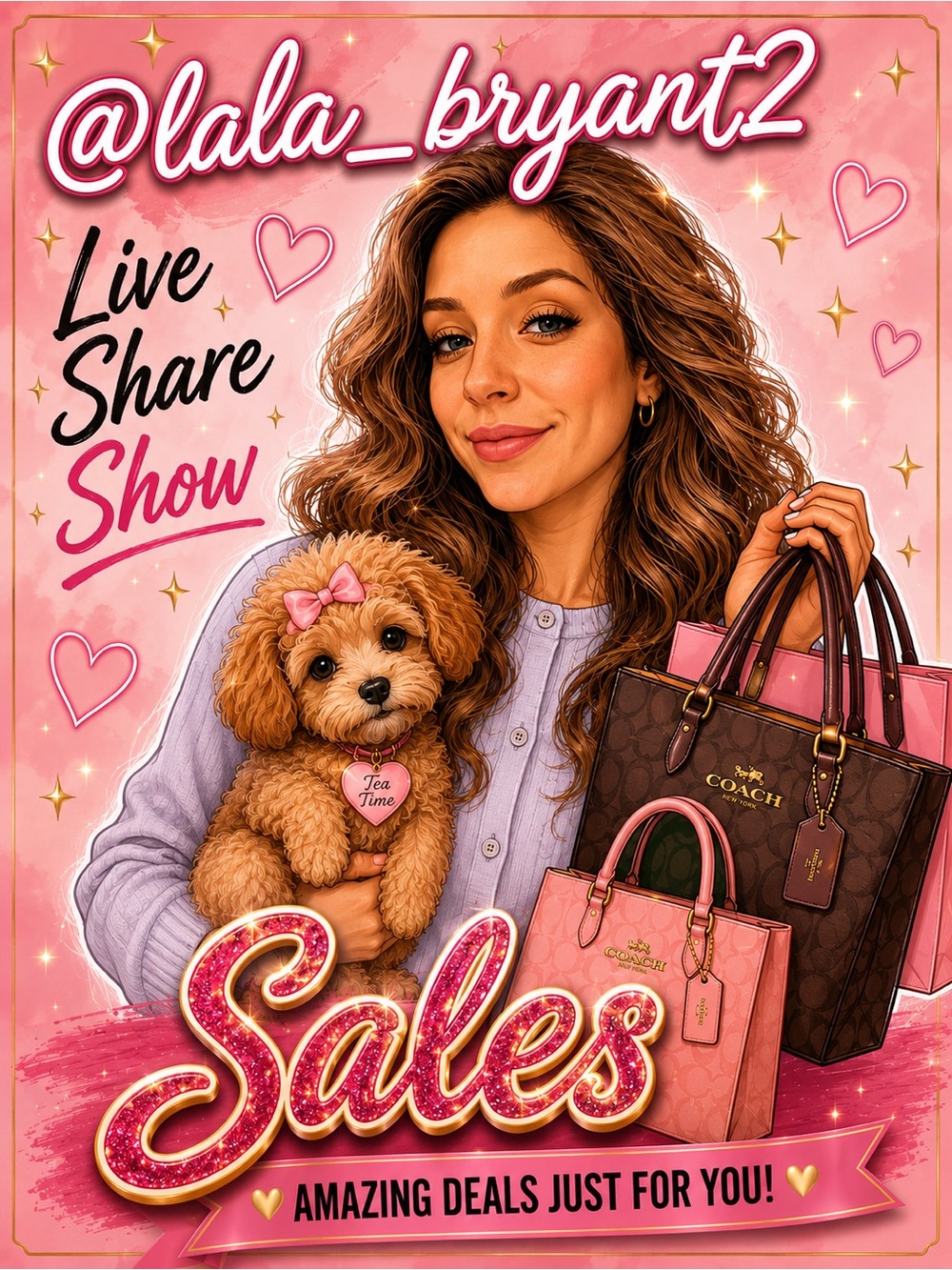 Coach Brown and Pink Signature Pet Carrier Tote Set